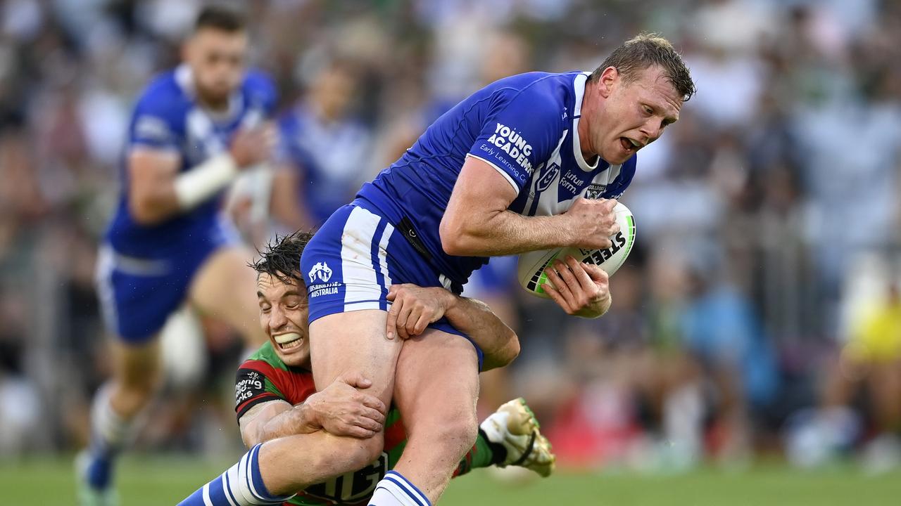Critics have questioned whether Drew Hutchison is the right man to play halfback for the Bulldogs. Picture: NRL Photos