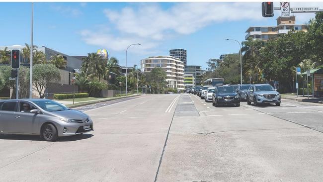 An artist's impression of the proposed extension (centre) of Dee Why RSL's Oceangrove seniors living complex on Pittwater Rd, Dee Why. The RSL club is on the far left. Picture: Supplied