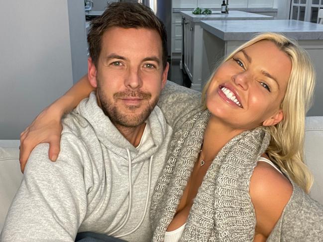 WEEKEND NEWSPAPERS SPECIAL. PLEASE CONTACT WEEKEND PIC EDITOR JEFF DARMANIN BEFORE PUBLISHING. . Sophie Monk and her partner Joshua Gross in supplied selfie while in lockdown.