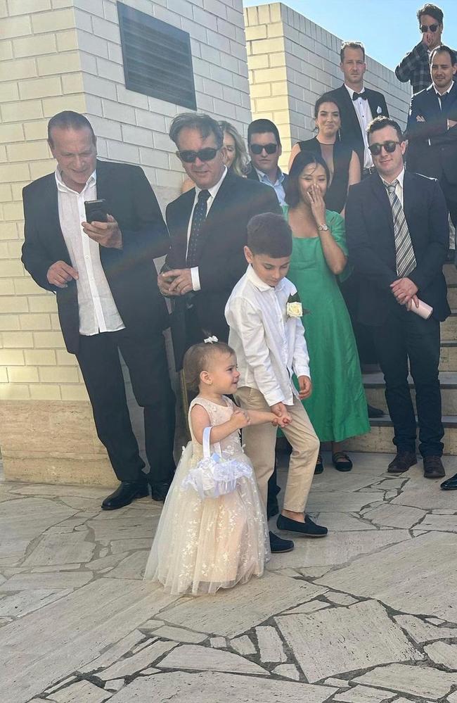 The couple’s one-year-old daughter, Giselle, adorably assumed the role of flower girl, and Zorko’s son Louis, 7, who he shares with ex Kalinda Salla, assumed the role of pageboy. Photo: Instagram.