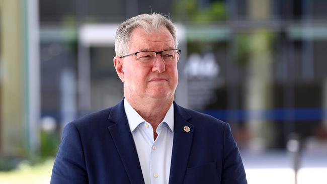 PETRIE, AUSTRALIA Saturday 12th October 2024 City of Moreton Bay Mayor Peter Flannery at the news conference in Petrie today to announce plans to increase the size of UniSC at Petrie Picture David Clark