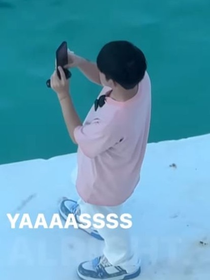 Her partner or friend was on the other side of the pool snapping photos. Picture: Instagram/InfluencersInTheWild