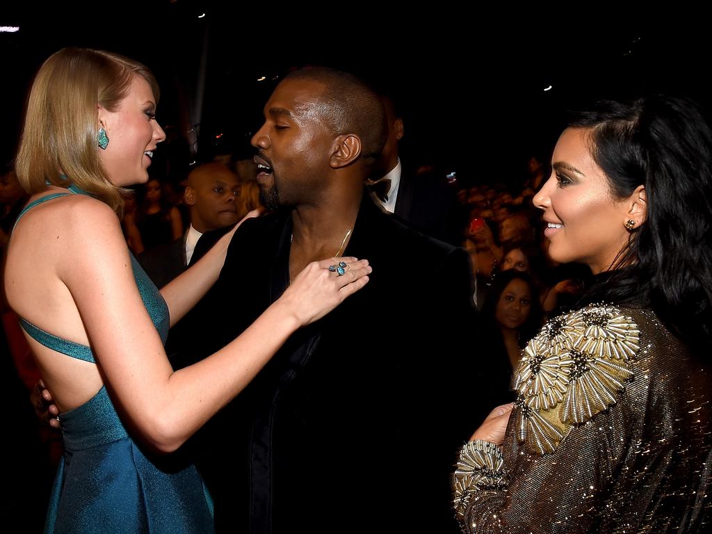 The trio (briefly) buried the hatchet. Picture: Larry Busacca/Getty Images