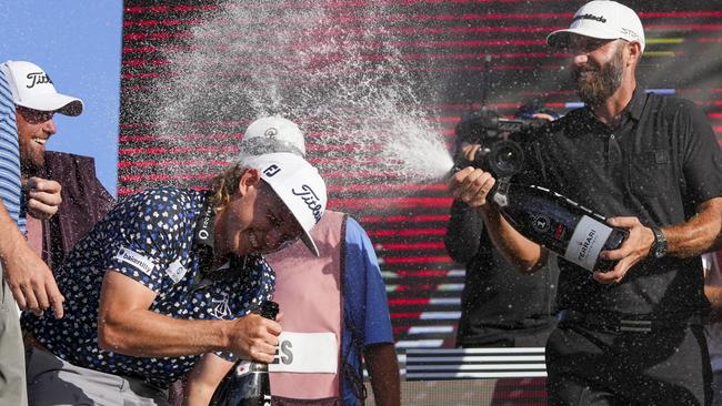 Cam Smith and Dustin Johnson at the Liv Golf. Picture: AFP Images