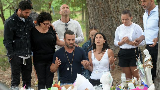 Danny and Leila Abdallah visit their children's memorial in Oatlands. Photo Jeremy Piper