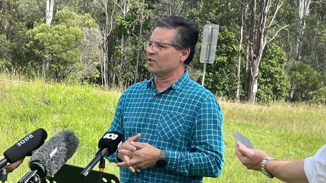 Maryborough MP John Barounis at the intersection at Walker St where three men lost their lives in a crash last year.