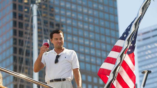 Leonardo DiCaprio as Jordan Belfort in a scene from “The Wolf of Wall Street.”