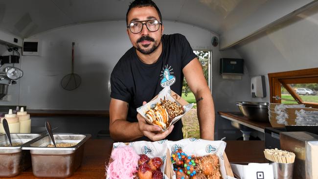 Dean Giannakis in the 'St Gerrys' food truck. Photo: Penny Stephens