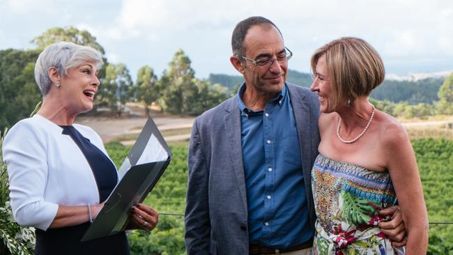 Jane and husband Chris Kourakis on their wedding day in 2017. Photo: Supplied