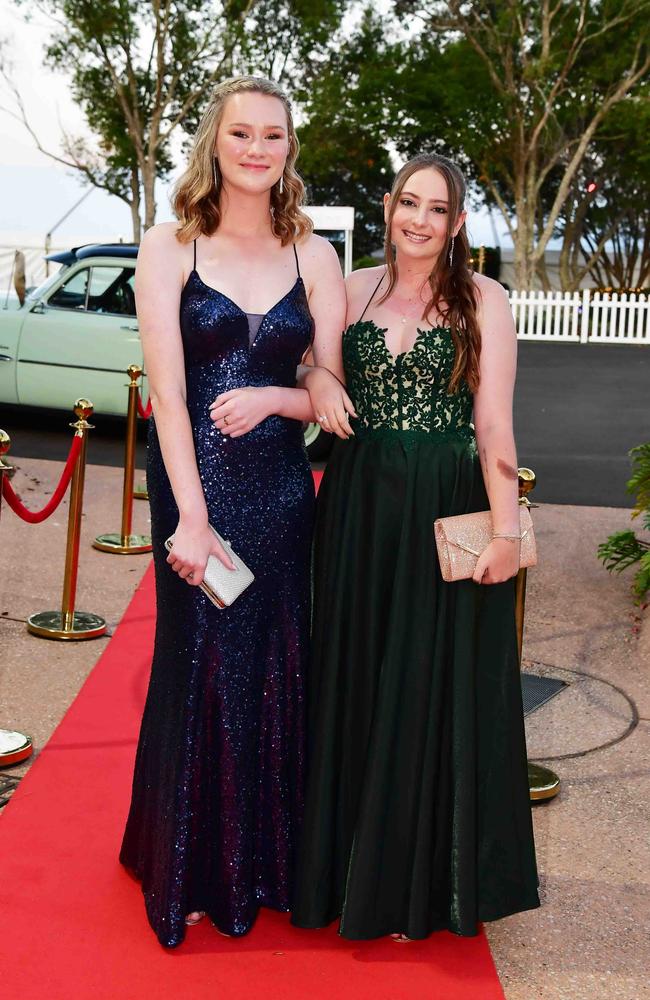 Hannah Pope and Amity Winkel at year 12 formal, Unity College. Picture: Patrick Woods.