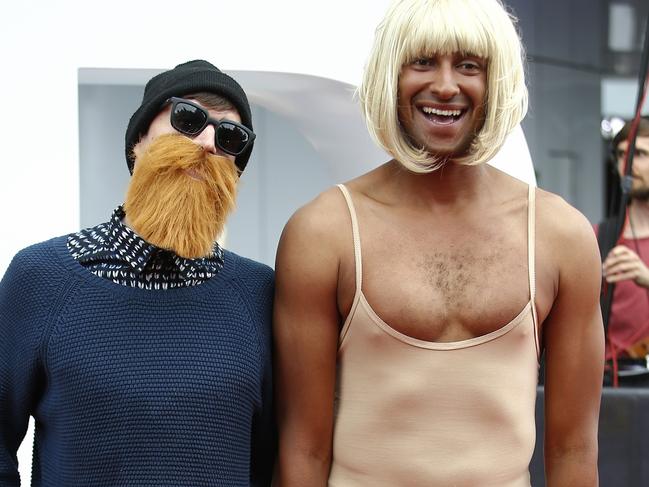 Alex and Matt, Tripple J. Red Carpet arrivals of celebrities at the 2014 ARIA Awards. Picture: Bradley Hunter