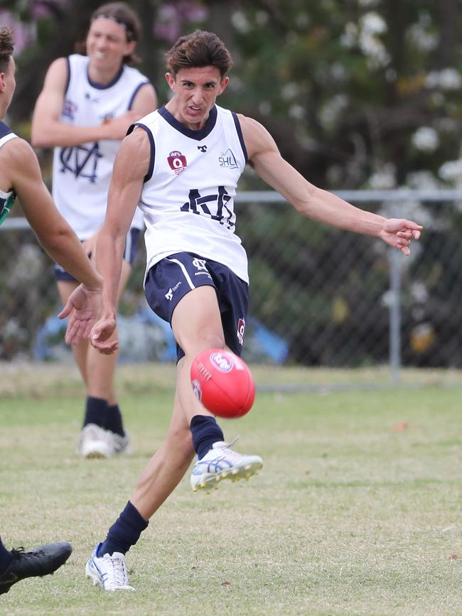 Mountain Creek's Kalani Sherd kicked a goal. Pic Peter Wallis