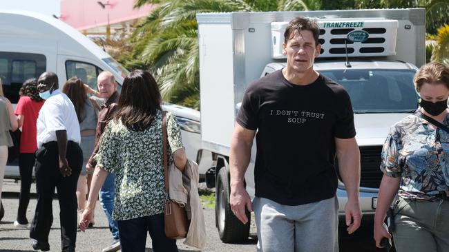 American actor John Cena filming at Avalon Airport. Picture: Mark Wilson