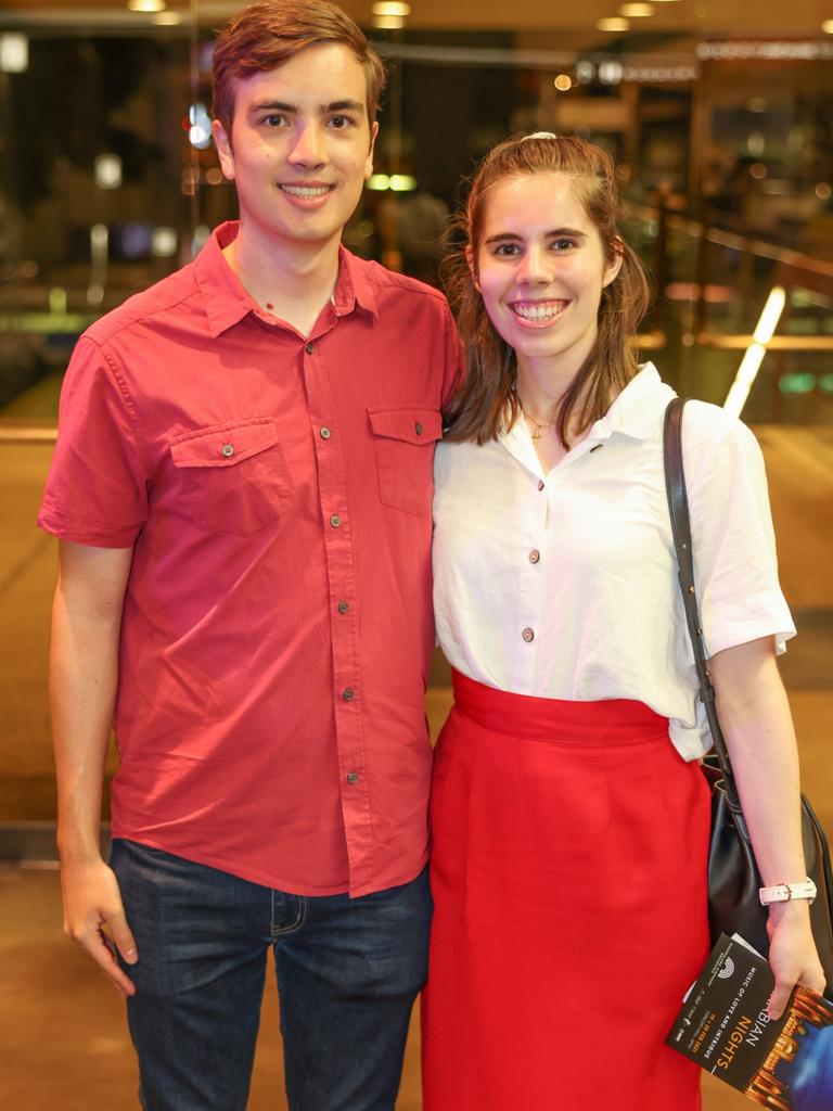 Calum Henmam and Sarah Trenaman at the Queensland Symphony Orchestra’s first Maestro Concert of 2021, Arabian Nights - Music of Love and Intrigue, at QPAC’s Concert Hall. Picture: Peter Wallis