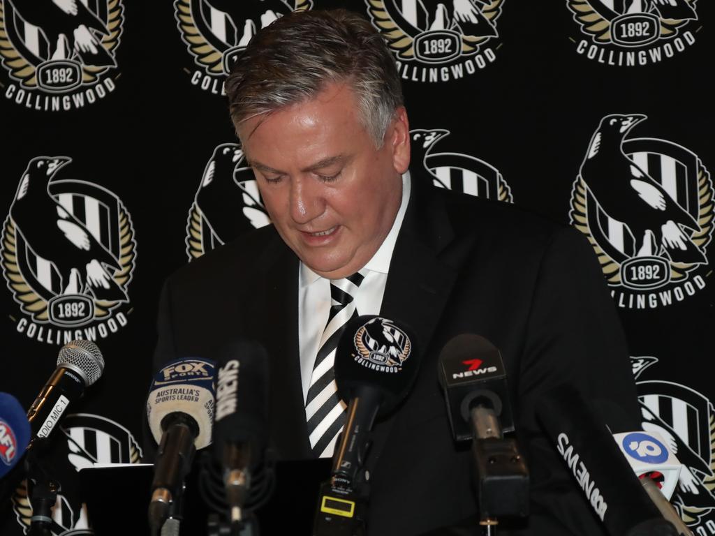 The moment Eddie McGuire leaves Collingwood. Picture: Alex Coppel