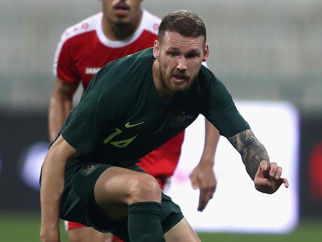 DUBAI, UNITED ARAB EMIRATES - DECEMBER 30:  Martin Boyle of Australia in action during the International Friendly match between Australia and Oman at Maktoum Bin Rashid Al Maktoum Stadium on December 30, 2018 in Dubai, United Arab Emirates.  (Photo by Francois Nel/Getty Images)