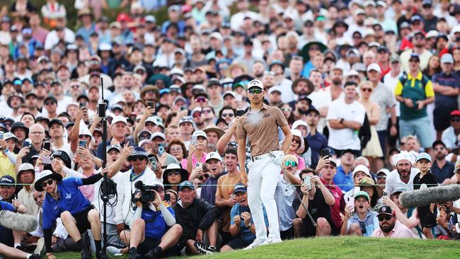 Huge crowds followed Min Woo Lee at the Australian Open in Sydney. (Photo by Mark Metcalfe/Getty Images)