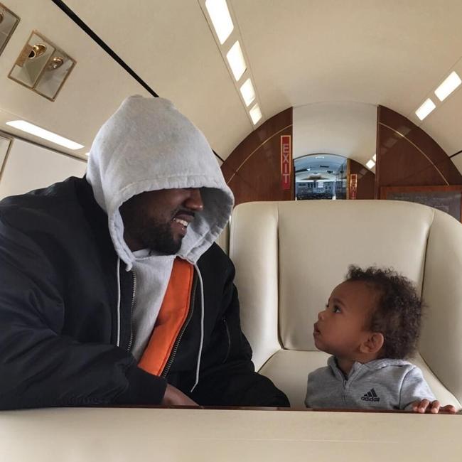 Poor Saint West looks a little confused as to whom he is celebrating Fathers Day with... 