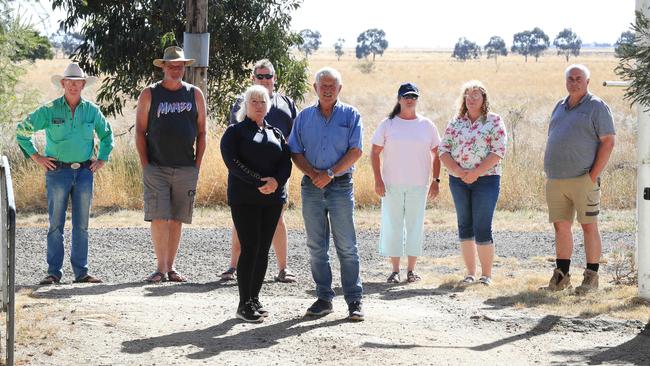 Andrea McKendry (front left) is part of the opposition to a large-scale wind farm near Teesdale and Lethbridge. Picture: Mark Wilson