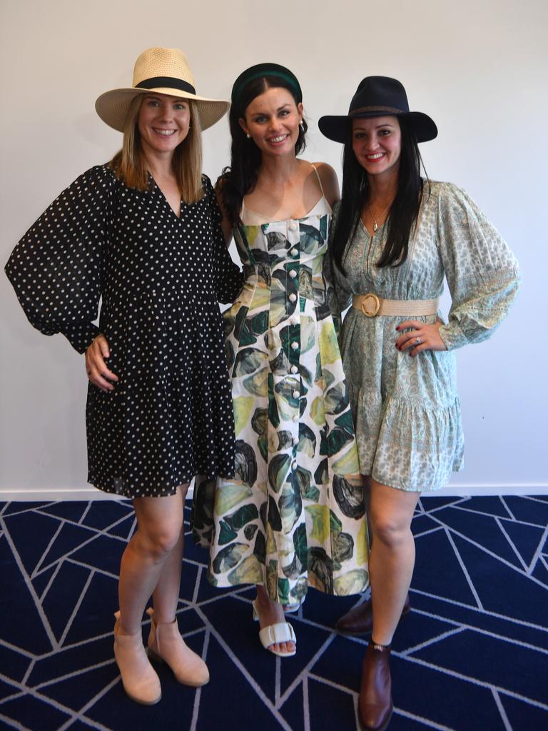 2YO Family Race day at Cluden Park. Cassandra Chiesa, Sarah Reeve and Sally Carey. Pictrue: Evan Morgan