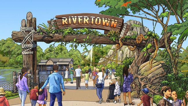 River Town is one of Dreamworld’s upcoming additions to the park, being introduced as a nod to the former River Town which existed at the park, opened in the 1980s. Picture: Dreamworld