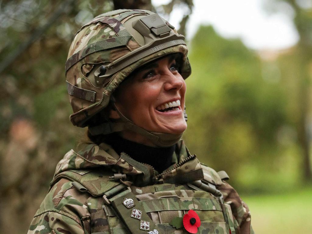 The Princess of Wales appeared to enjoy her adventure-filled trip to the barracks. Picture: AFP