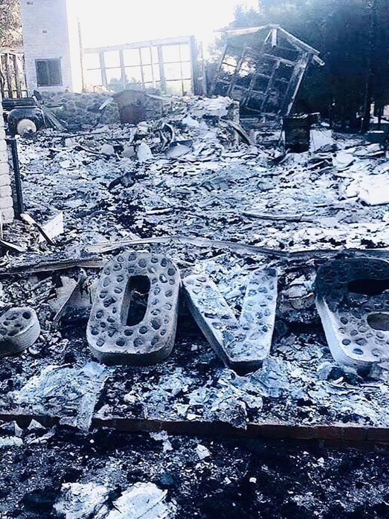 All that remained of their home. Picture: Instagram