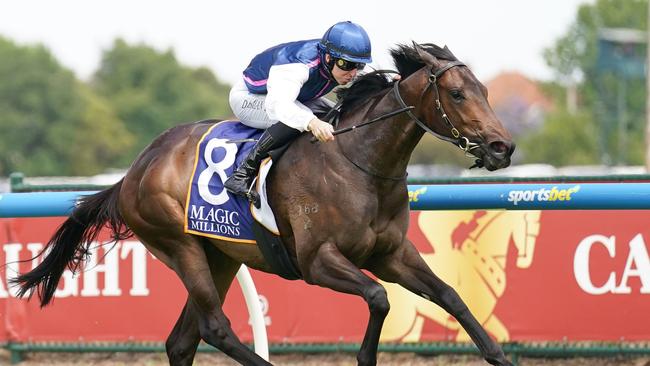 Invincible Woman is favourite for the Magic Millions 2YO Classic despite having just one race start. Picture: Scott Barbour/Racing Photos via Getty Images