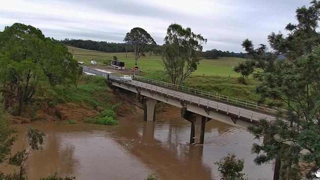 Water was over the road at Undullah Road where the road was closed.