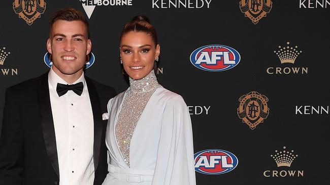 Jack and Charlotte Viney at the 2019 Brownlow Medal ceremony at the Crown Palladium. (AAP Image/Julian Smith)