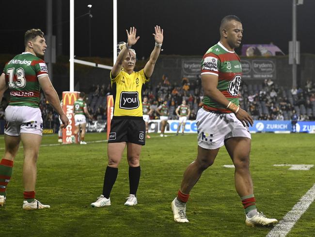 Richard Kennar is sent to the sin bin. NRL-R24 Wests Tigers v South Sydney Rabbitohs at Campbelltown Stadium . Picture: NRL Photos/Gregg Porteous