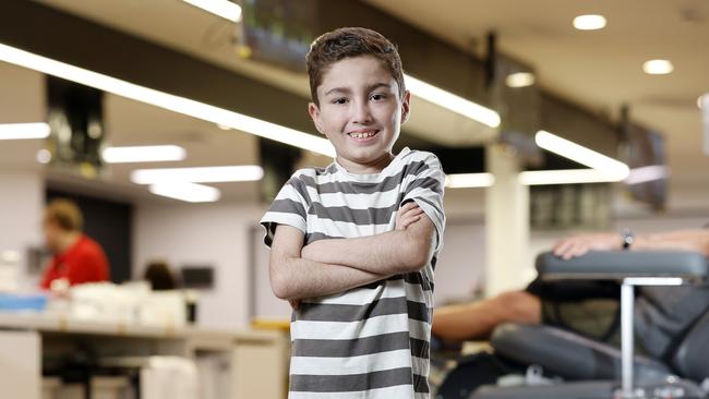 Riley Phillips, 9, has been received almost 200 donations in his lifetime. Picture: Josh Woning