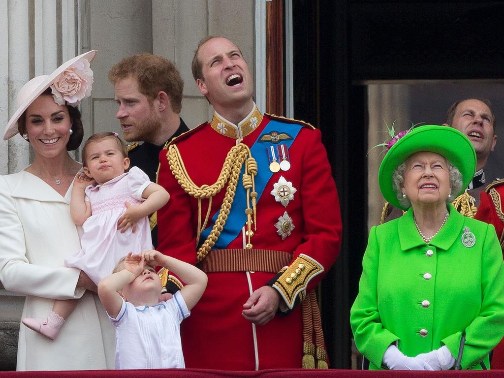 The young Royals were out in force to help the Queen celebrate her 90th birthday in 2016. The weekend of her “official” June birthday was marked in traditional style, with Trooping the Colour and an RAF flypast watched by the Royals from the balcony at Buckingham Palace, pictured. There was also a giant street party, The Patron’s Lunch, which saw 10,000 guests, most representing charities and organisations supported by the Queen, seated along The Mall. Addressing the crowd, the Queen joked: “I much appreciate the kindness of all your birthday wishes, and have been delighted and moved by the many cards and messages I have received. How I will feel if people are still singing <i>Happy Birthday</i> to me in December, remains to be seen!” Picture: AFP