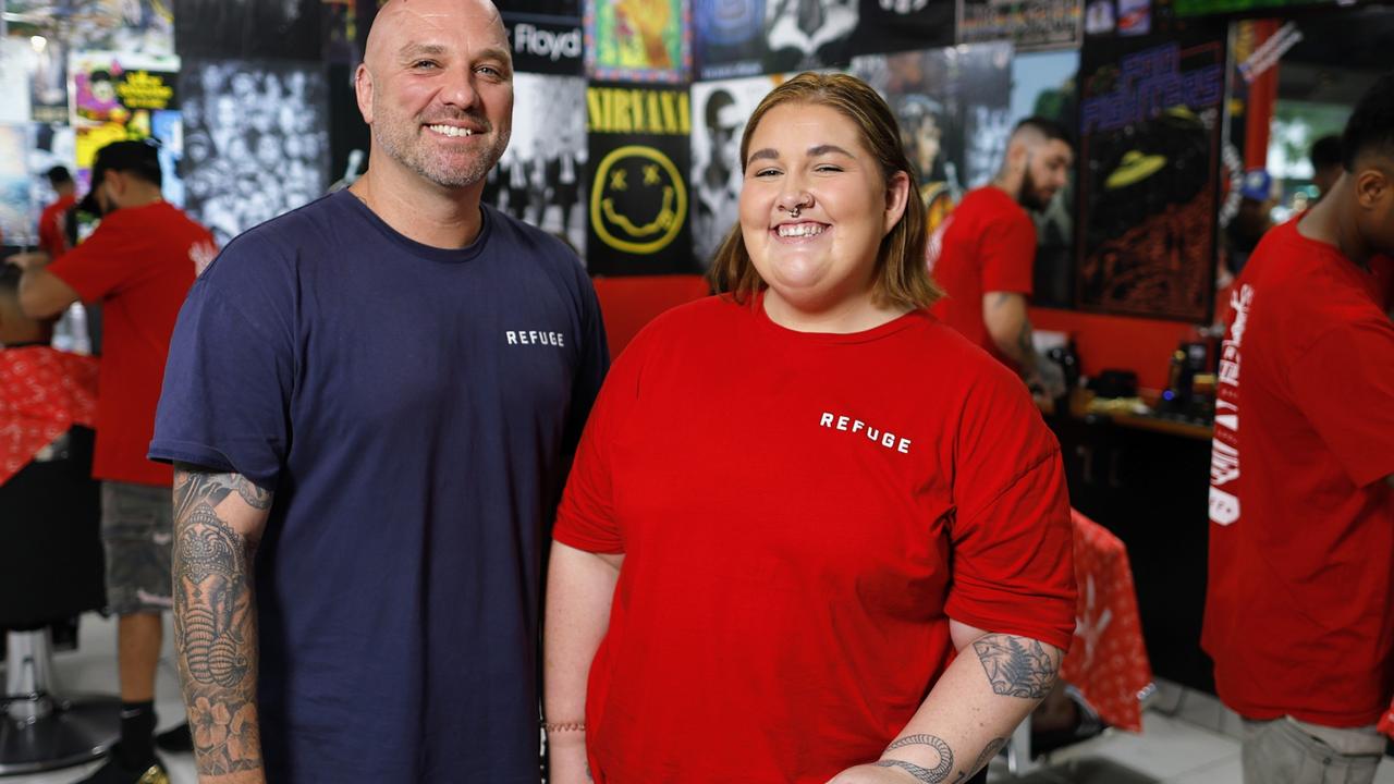 Refuge Barbers has been crowned Far North Queensland's best barber, as voted by Cairns Post readers. Refuge owner Haydon Kemp and senior barber Rachel Thompson have been recognised for their work at the Refuge Grafton Street barber shop. Picture: Brendan Radke