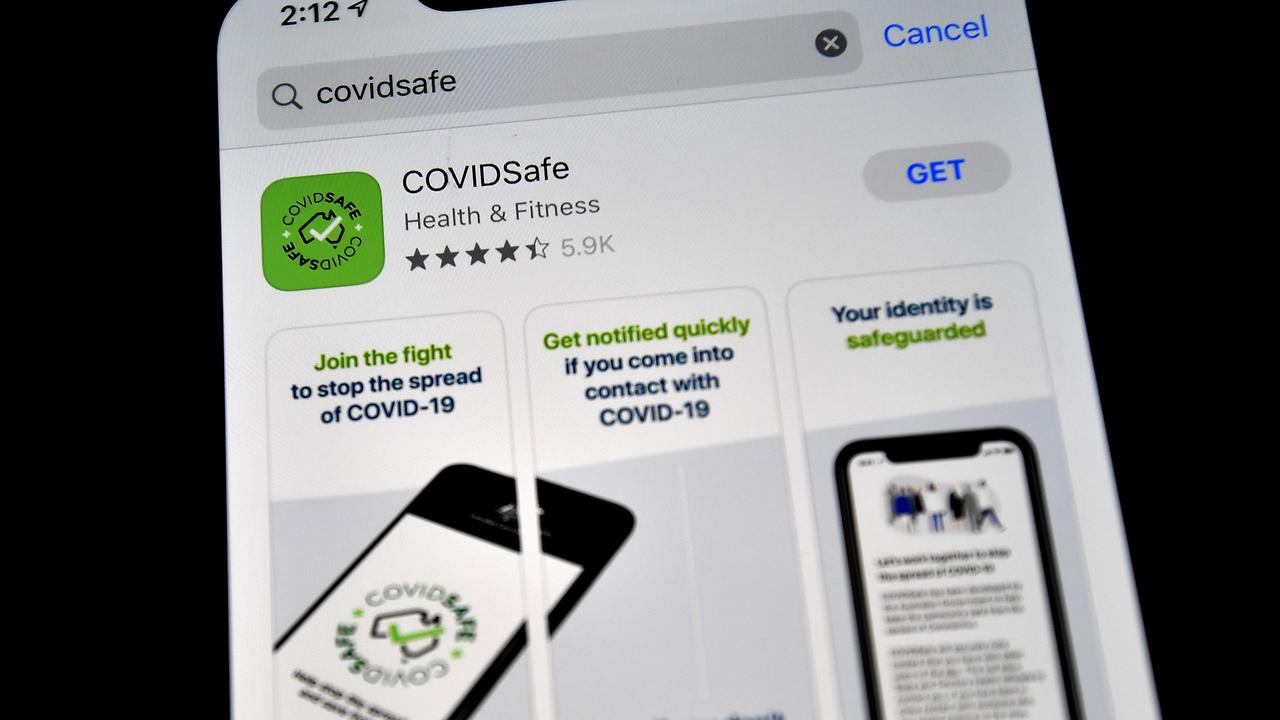 The COVIDSafe app was made available for download on Sunday. Picture: Saeed Khan / AFP