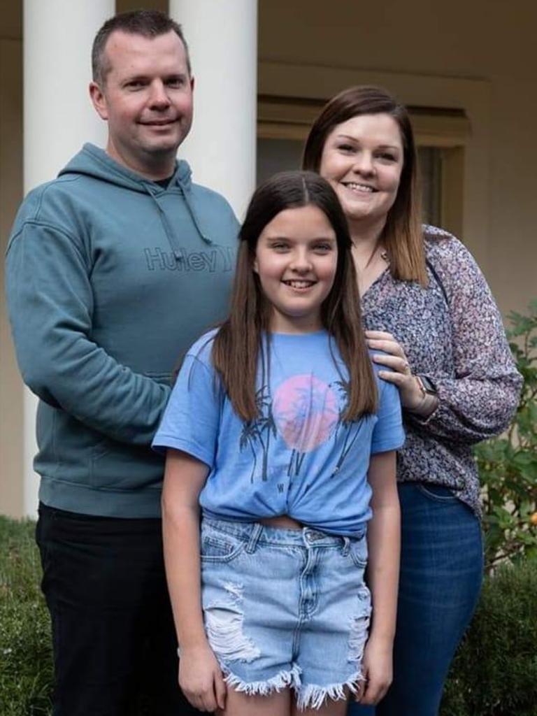 Matt Newlands with wife Allira and daughter Grace. Picture: Facebook