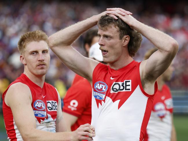 Can gifted Sydney left-footers Matt Roberts (left) and Nick Blakey become A-grade defenders in the second half of the season? Picture: Daniel Pockett / Getty Images