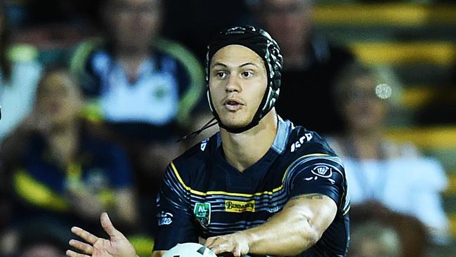 Kalyn Ponga battled on bravely with an injured shoulder.