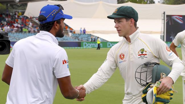 Sri Lanka's captain Dinesh Chandimal praised Australia’s attitude during the series. (AAP Image/David Gray) 