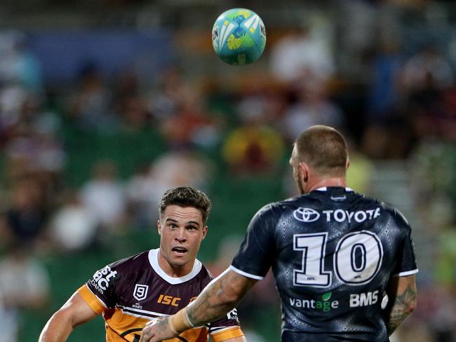 Brodie Croft (left) is fighting to lock down the No.7 jersey. Picture: AAP/Richard Wainwright