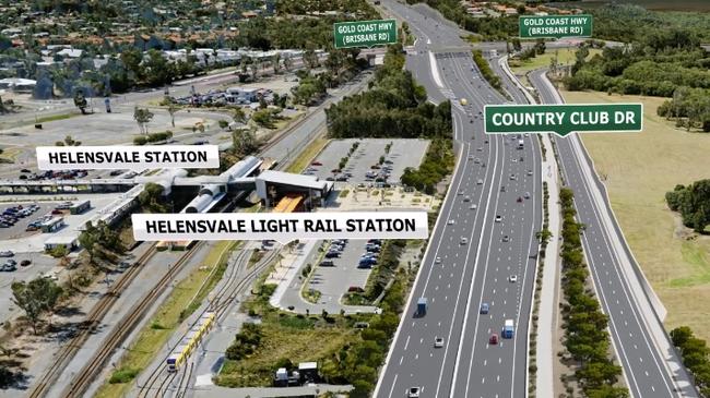 Artist impression of Coomera Connector at Helensvale. Picture: TMR