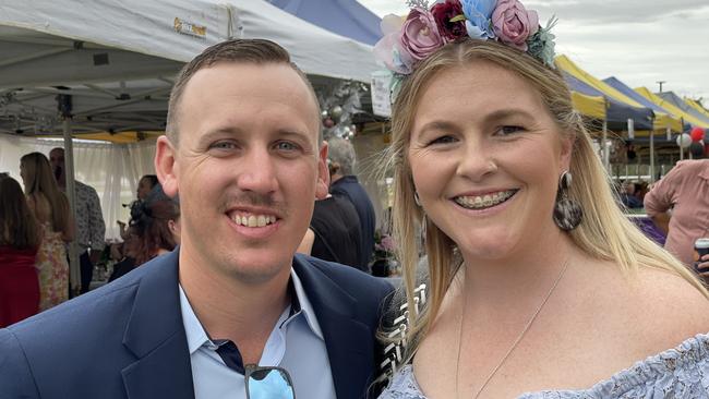 Brad and Casey Turner at the Gympie races on Saturday November 25, 2023.