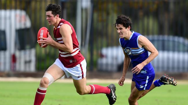 Prince Alfred College rising star Karl Finlay was one of the Reds’ best in their victory against Rostrevor on Saturday. Picture: AAP/Mark Brake