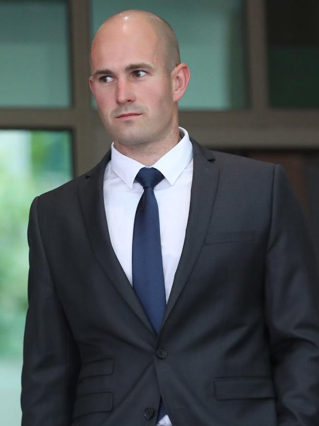 Neo-Nazi Thomas Sewell leaves the Melbourne Magistrate court. Picture: NCA NewsWire / David Crosling