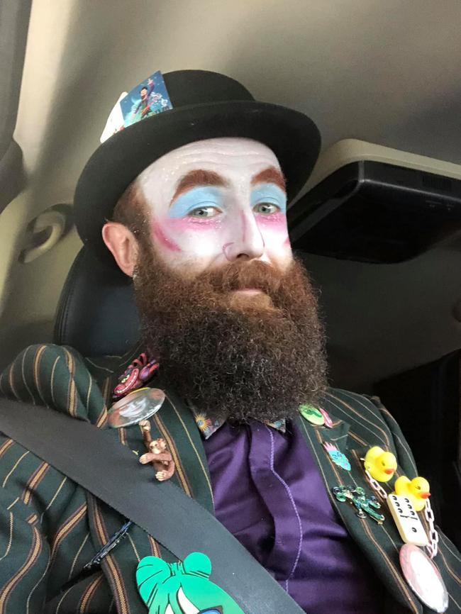 Simon Tarrant dressed up as Mad Hatter to his Covid test in Wickham. Credit: Facebook