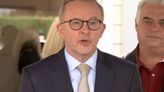 Mr Albanese used the word ‘mistake’ at least 15 times in his press conference. Picture: ABC News