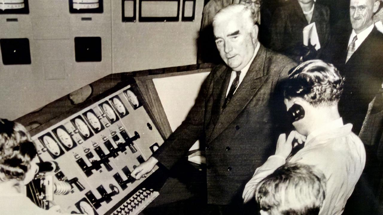 Australia’s longest serving prime minister, Robert Menzies, at the Snowy Hydro Discovery Centre in Cooma.