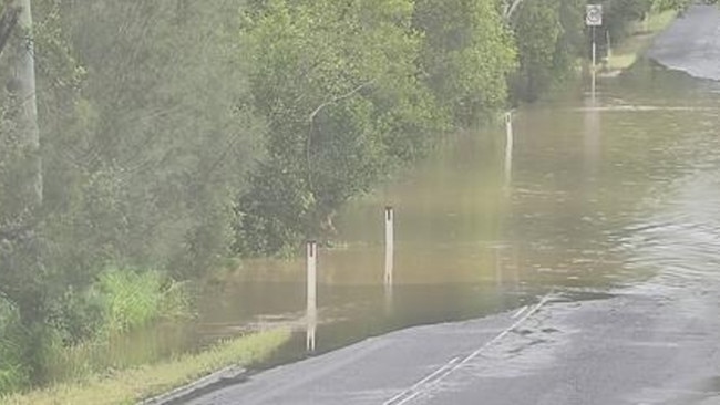 Piggabeen Road flooding captured on Tweed Shire Council's flood cameras at 8.50am on Friday.