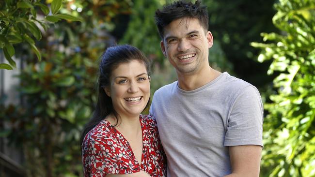 Laura Keily, pictured with partner Rhowan McLeod-Dryden, took care of COVID patients during their final moments. Picture: David Caird