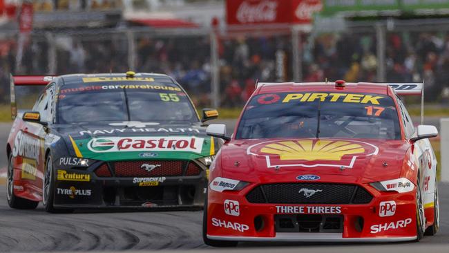 Scott McLaughlin won race 21 of the Supercars championship, the first Saturday race held at The Bend OTR SuperSprint. Picture: AAP Image/Supplied by Edge Photographics, Mark Horsburgh